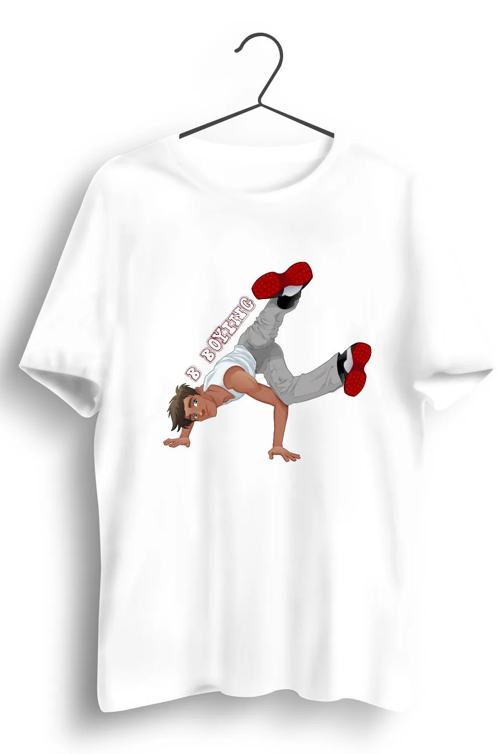 B Boying Graphic Printed White Tshirt