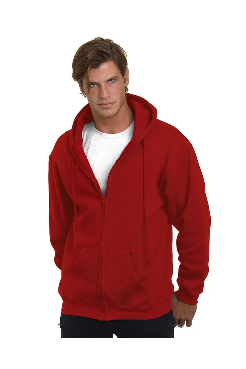 Bayside BA900: Adult  9.5oz., 80% cotton/20% polyester Full-Zip Hooded Sweatshirt