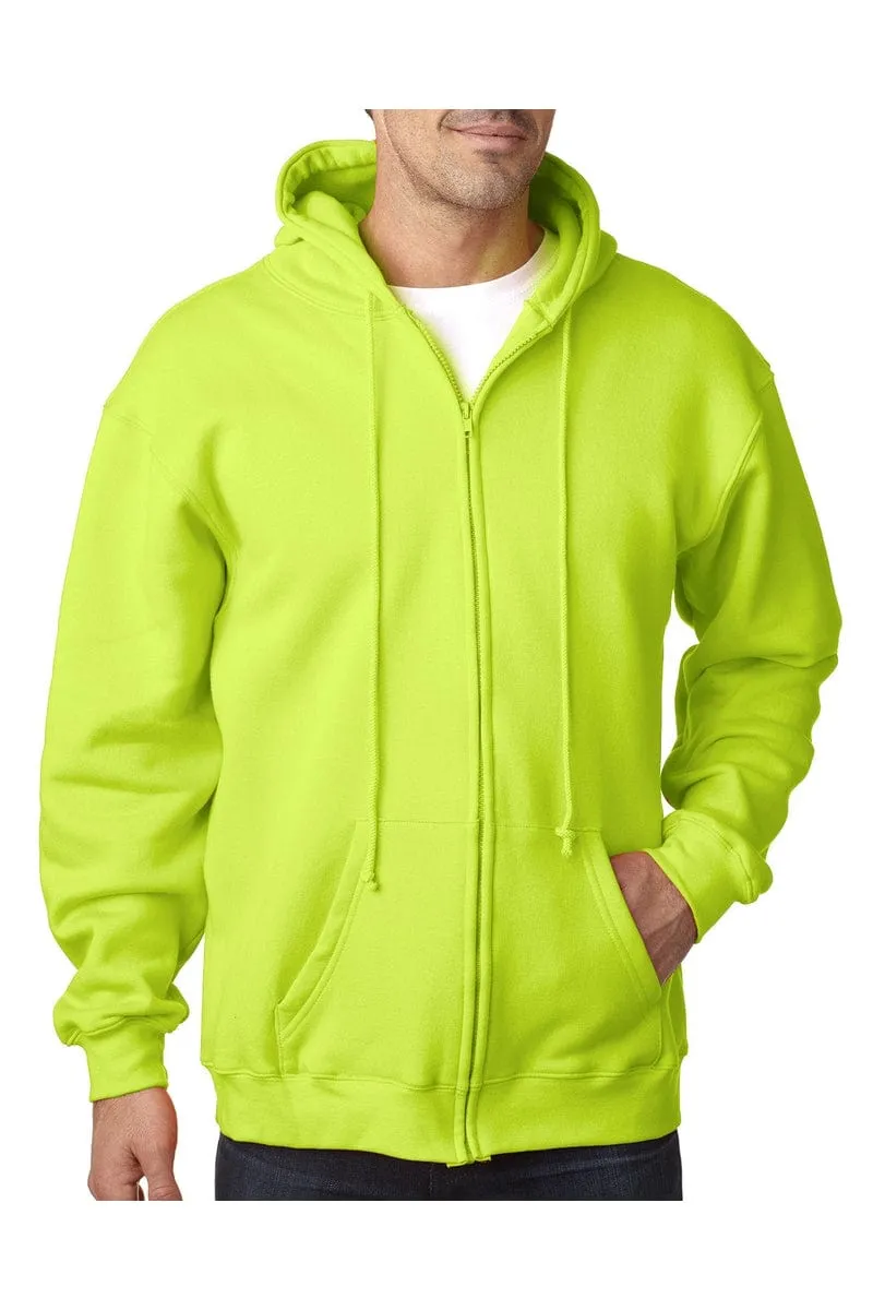 Bayside BA900: Adult  9.5oz., 80% cotton/20% polyester Full-Zip Hooded Sweatshirt