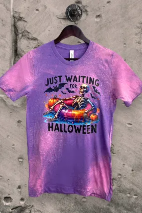 BC BL DTF JUST WAITING FOR HALLOWEEN - BLEACHED PURPLE