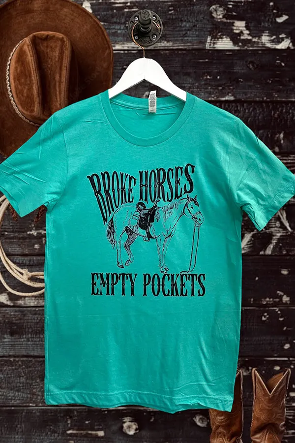 BC DTF BROKE HORSES EMPTY POCKETS - TURQUOISE