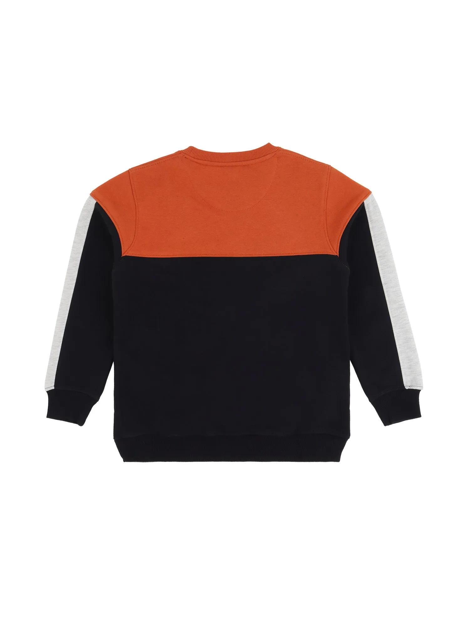 Boys Casual Rust Full Sleeve Pullover Sweatshirt