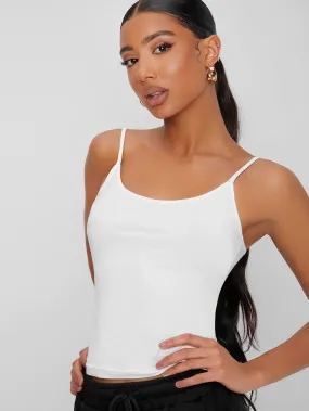 Casual Plain Backless Spaghetti Strap Crop Women Tank Top & Cami