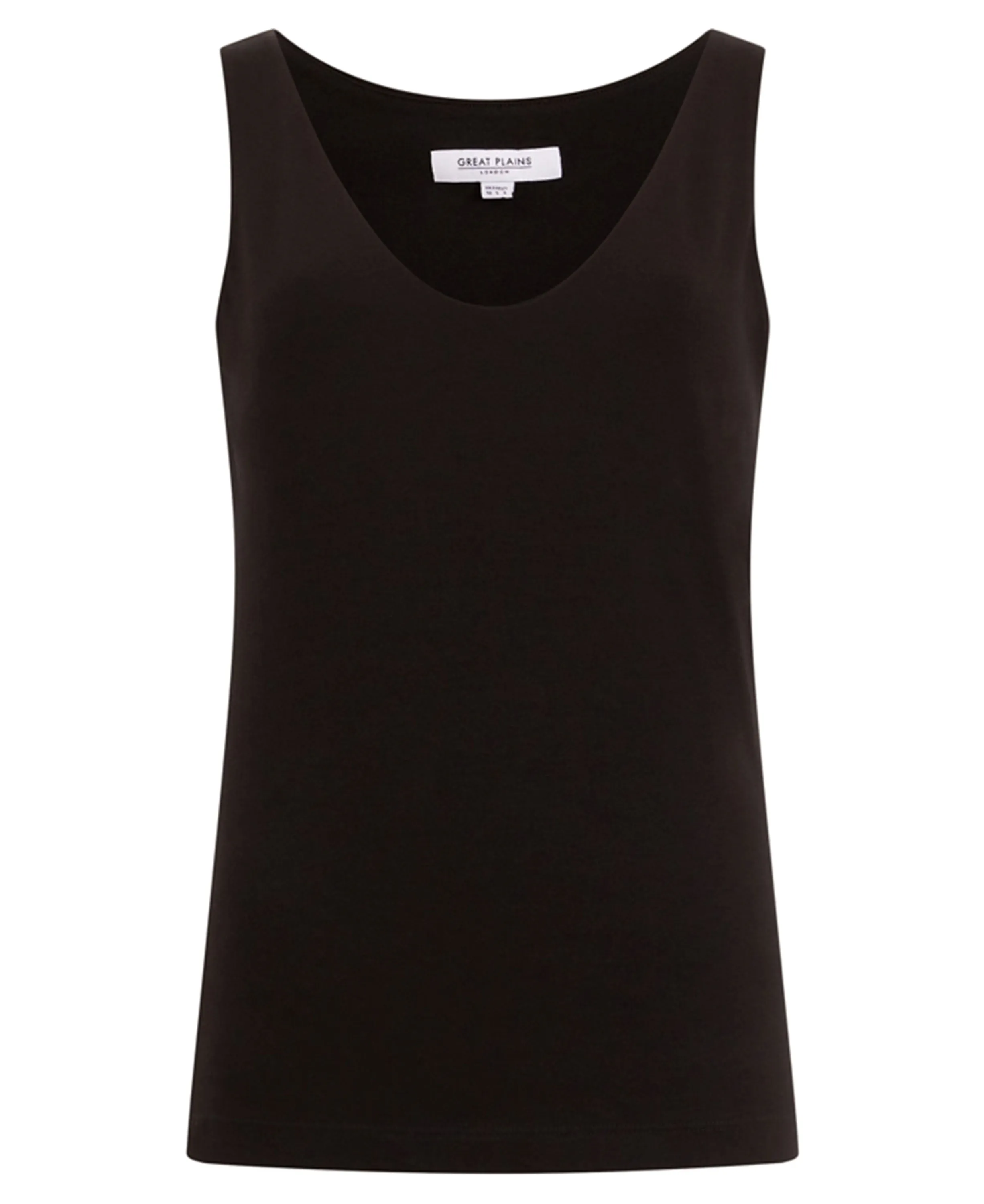 Core Organic Fitted Tank Top with Support - Black