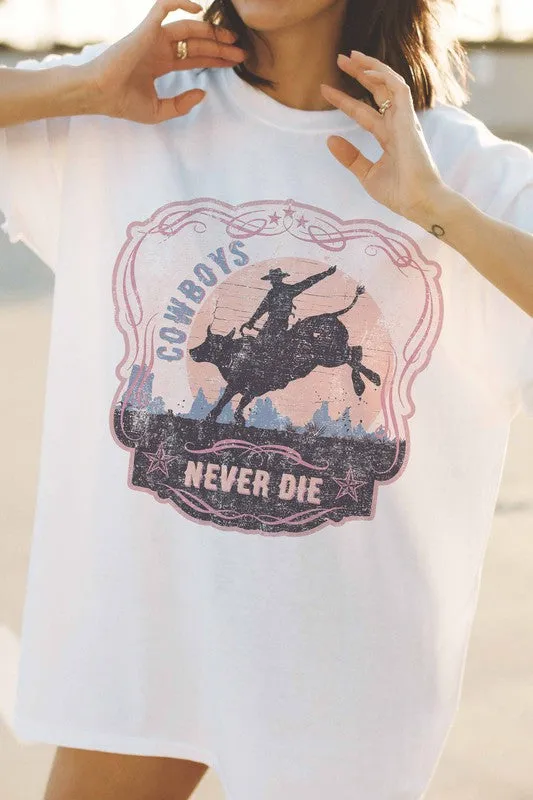 COWBOYS NEVER DIE GRAPHIC TEE