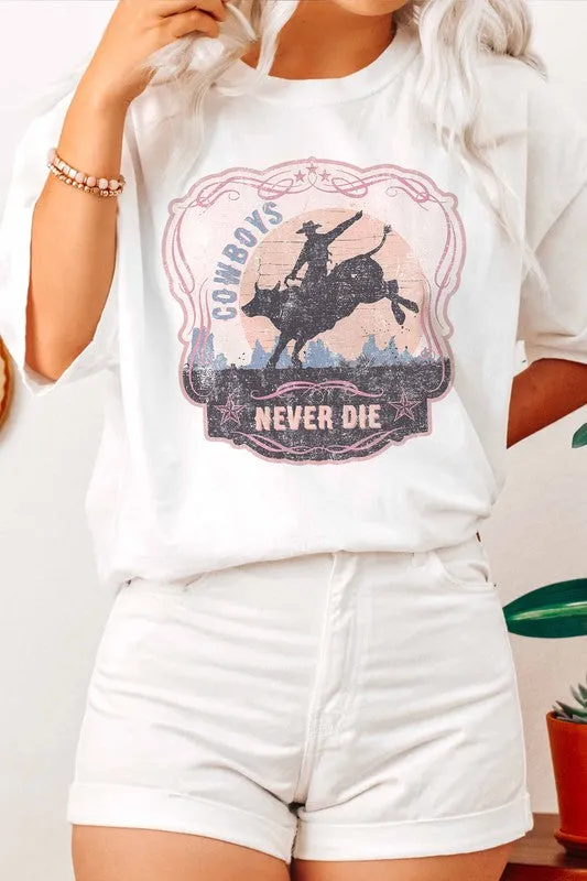 COWBOYS NEVER DIE GRAPHIC TEE