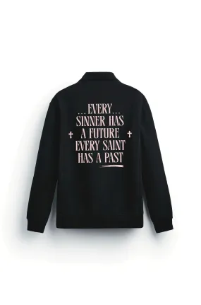 Deep quote half zipper sweatshirts