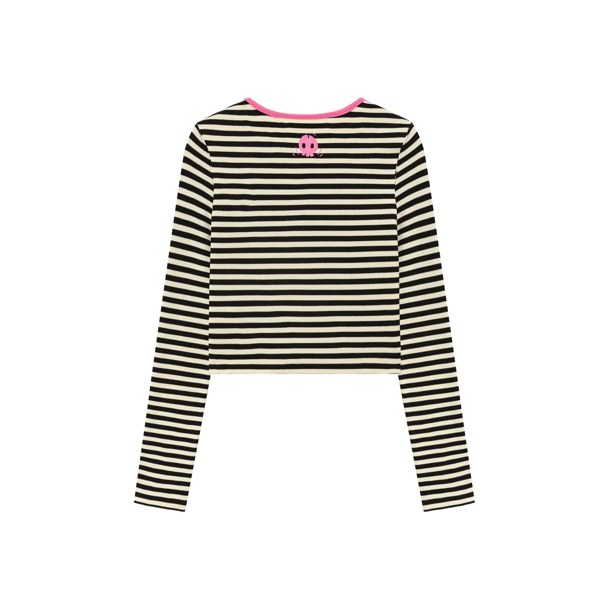 Dont You Dare Striped Crop T-Shirt