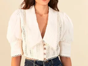 Farm Rio White Ruffle Blouses