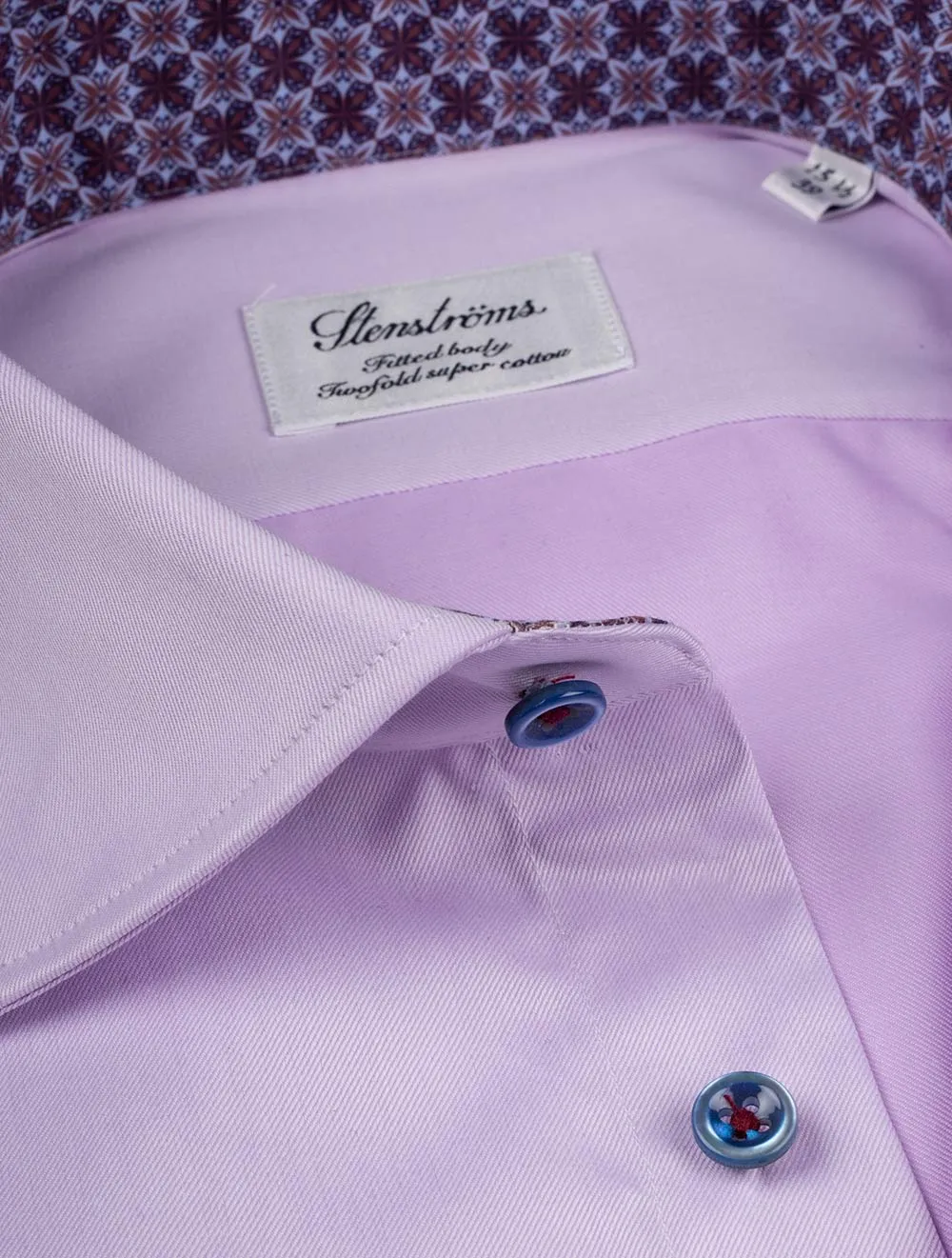 Fitted Contrast Twill Shirt Lilac