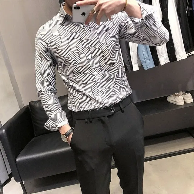 Geometric Polygon Stripe Patterned Shirts