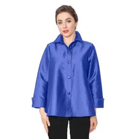 IC Collection Button Front Blouse in Royal - 4442J-ROY - Size S Only!