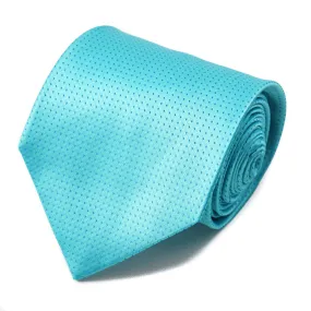 Isaia Turquoise Blue Pindot Silk Tie