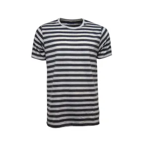 Jack & Danny's Striped Marl Crew Neck T-shirts - Charcoal