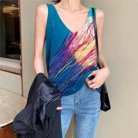 Jellyfish Tank-Top women Colorful Funny Top Ocean Sleeveless 3d Harajuku Vest Printed Blue Tank Tops Casual