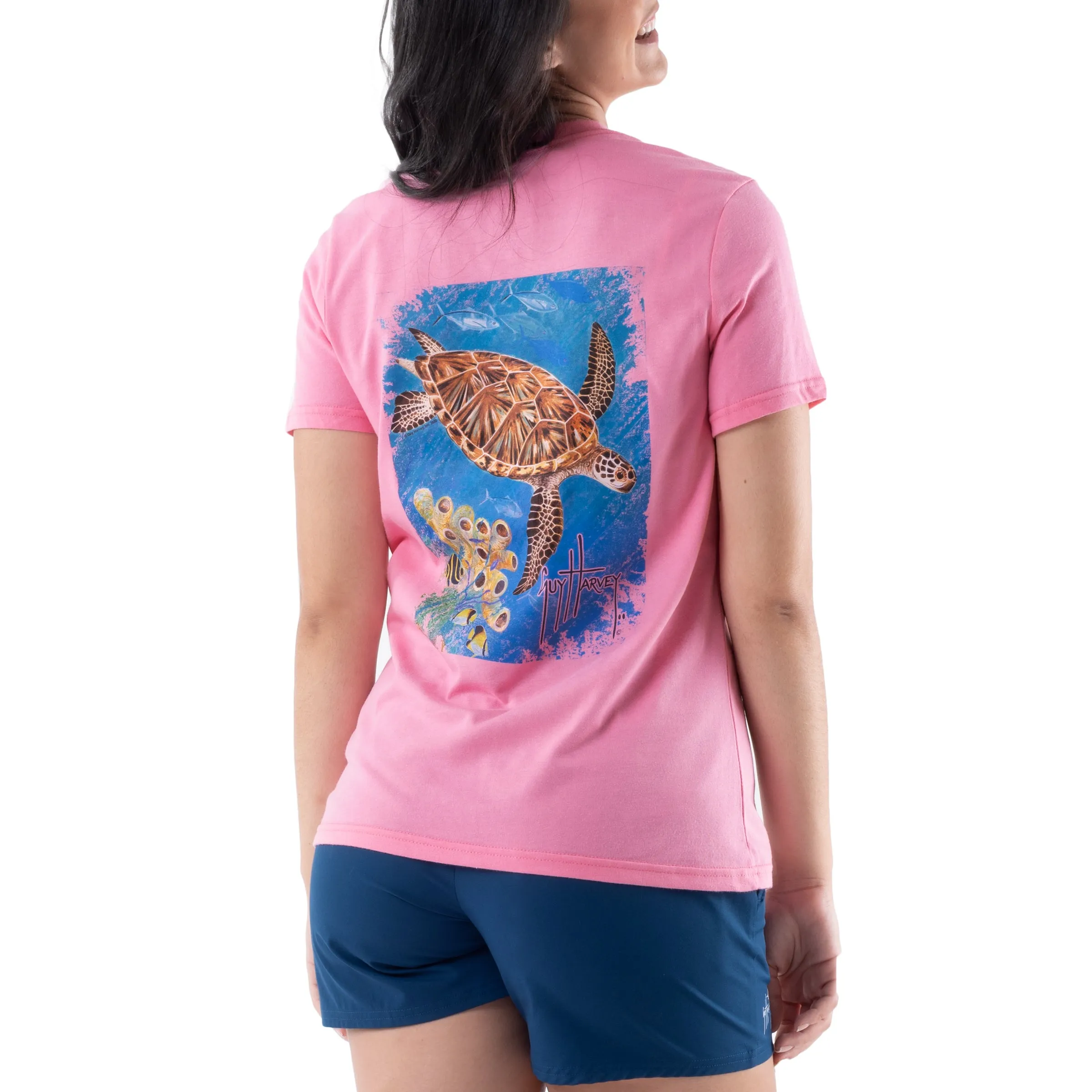 Ladies Turtle Chalk Short Sleeve Crew Neck T-Shirt