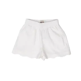 Laura White Twill Shorts