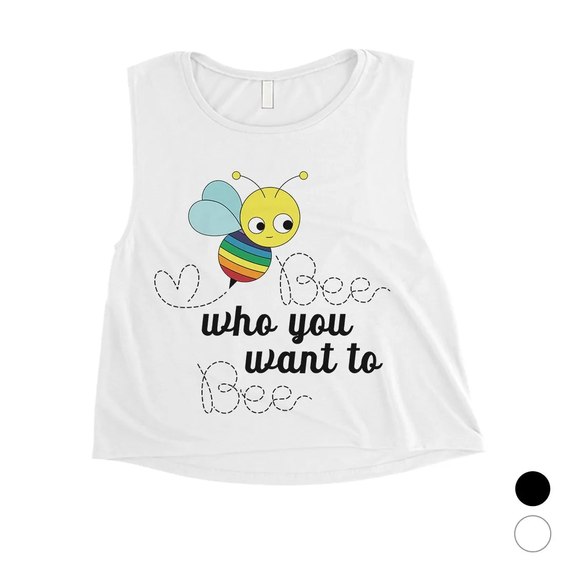 LGBT Bee Who Rainbow Womens Crop Top