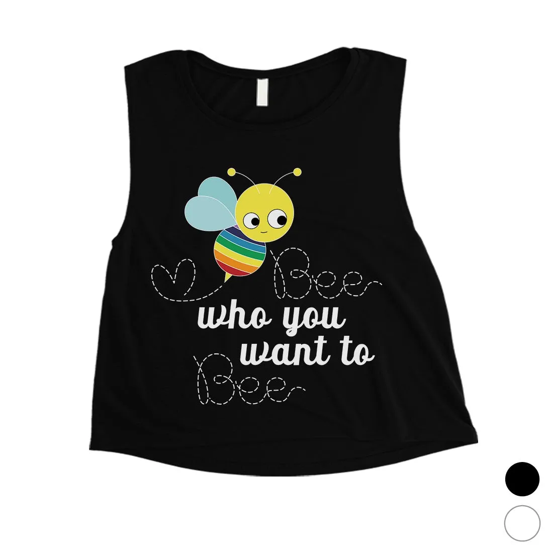 LGBT Bee Who Rainbow Womens Crop Top