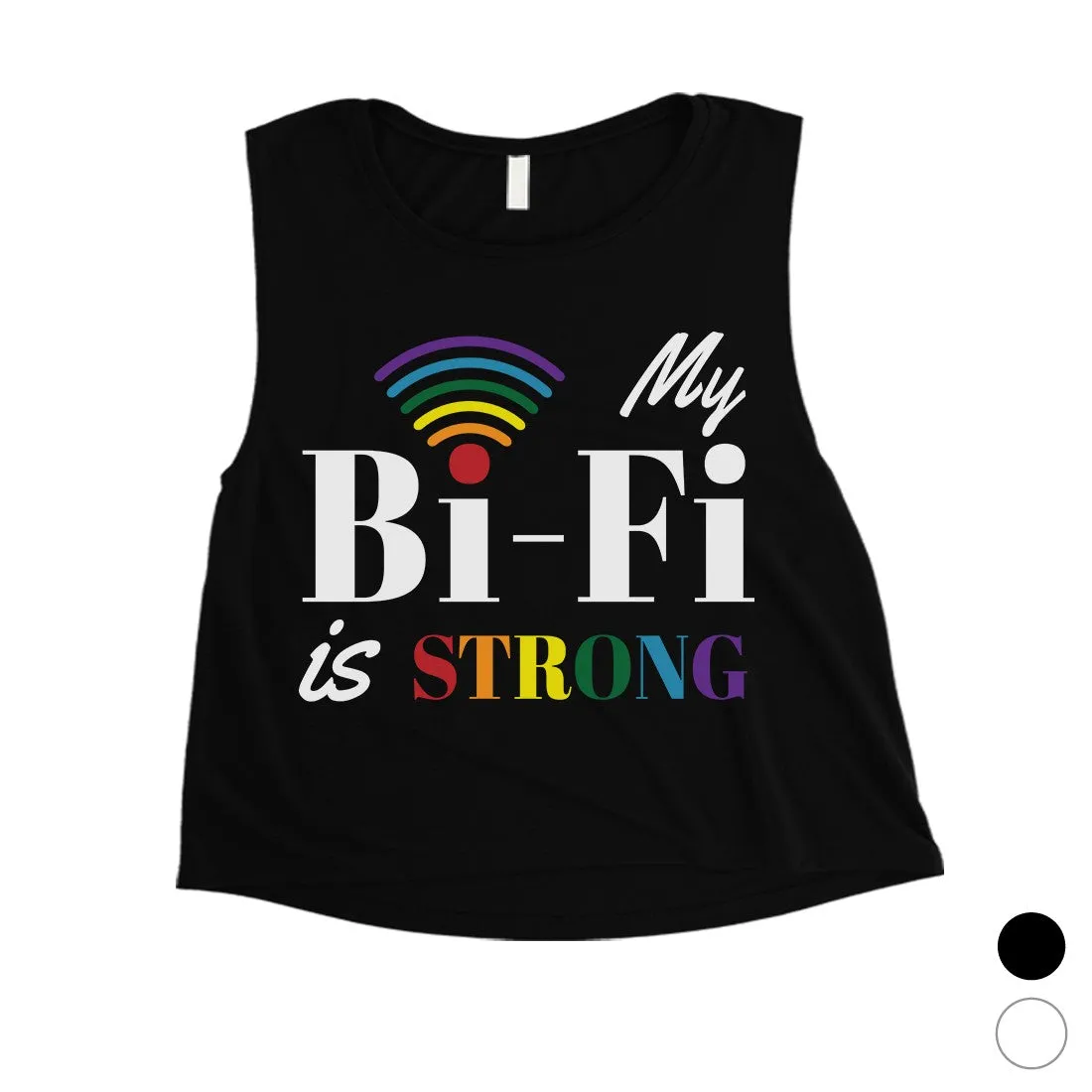 LGBT Bi-Fi Strong Rainbow Womens Crop Top