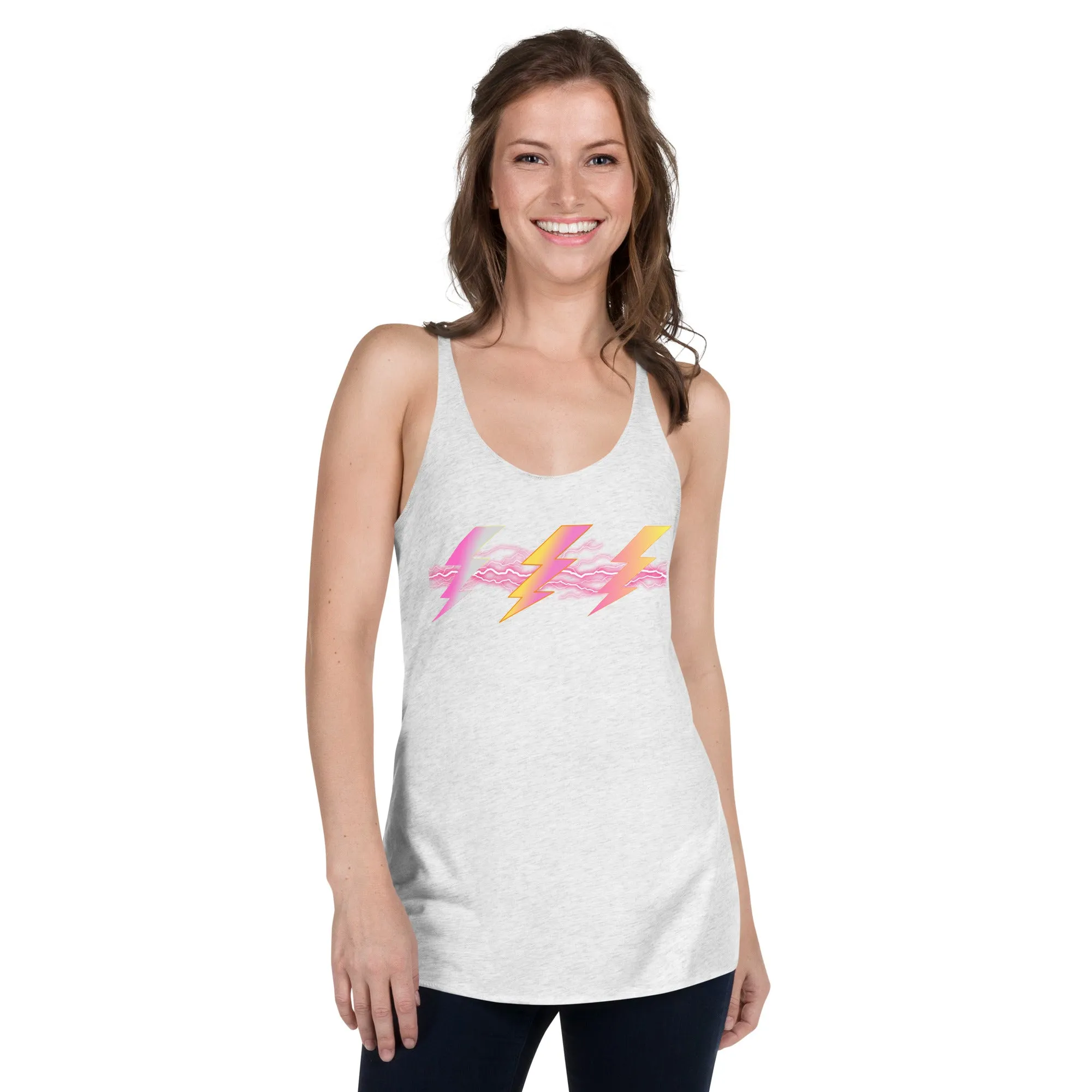 Lightning bolt athletics tank tops for women