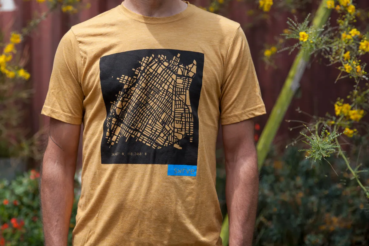 lightweight summertime DTLA block print t-shirt