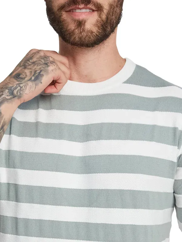 Mettle Men Striped Round Neck T-Shirt