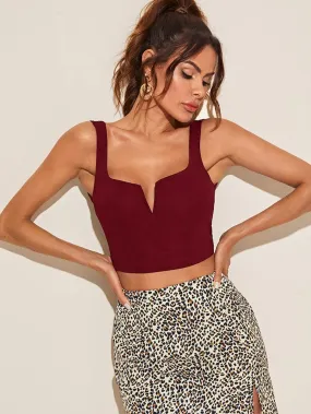 Notch Neck Crop Top