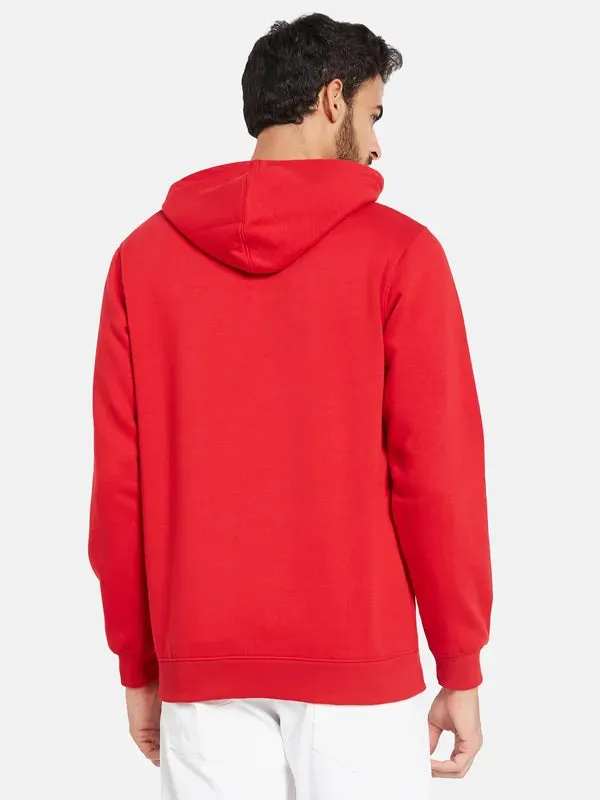 Octave Men Red Hooded Sweatshirt