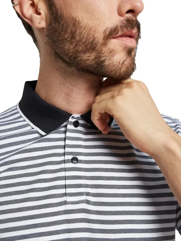 Octave Men Striped Polo Collar Pure Cotton T-Shirt