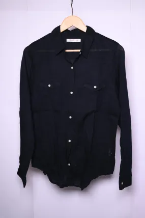 Old Navy Black Button-Down Blouse