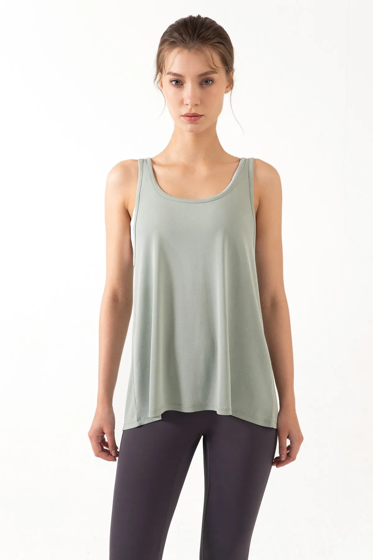 Open Back Sleeveless Tank Tops