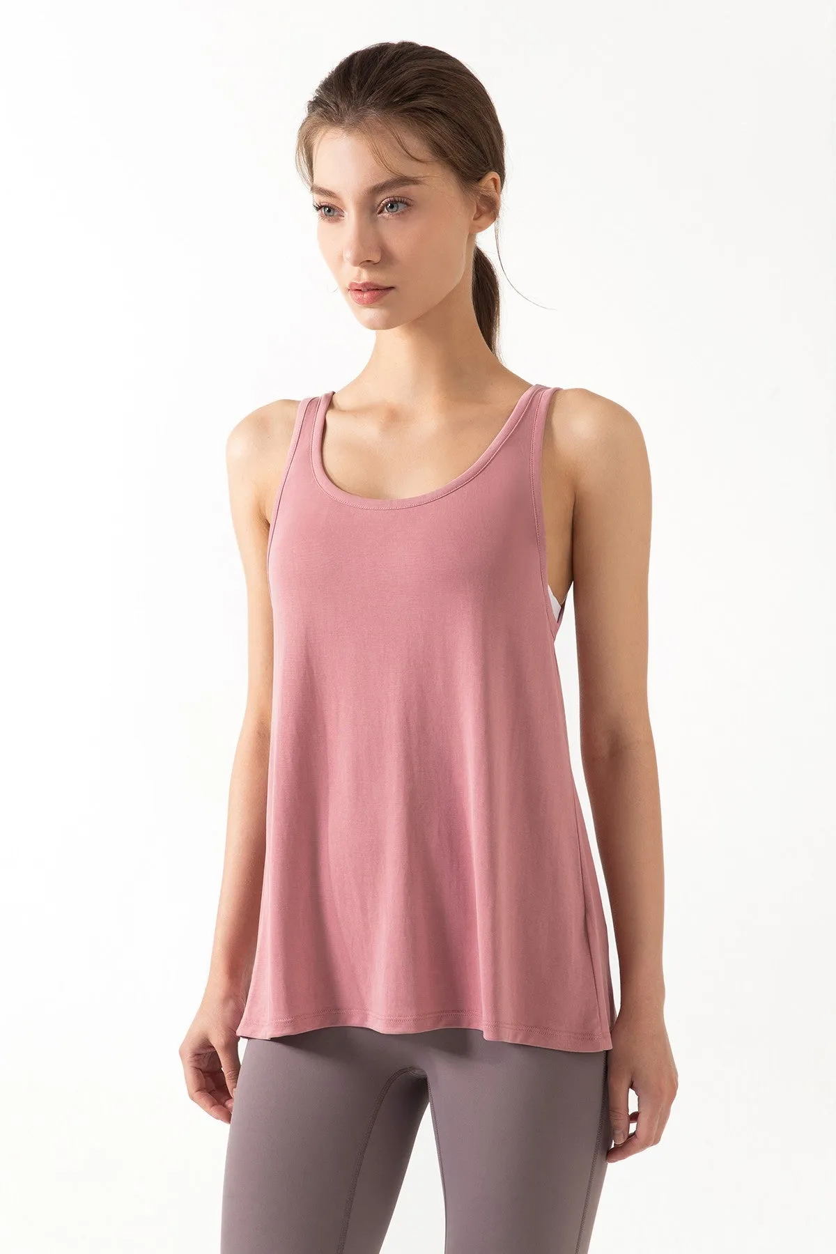 Open Back Sleeveless Tank Tops