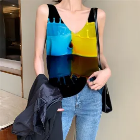 Pigment Tank Top Women Colorful Sleeveless 3d Art Tank Tops Casual