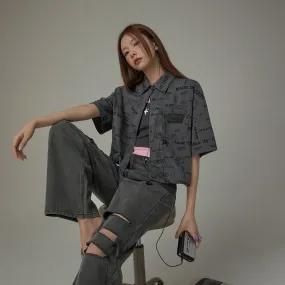 Printed Chuu Semi Boxy Shirt