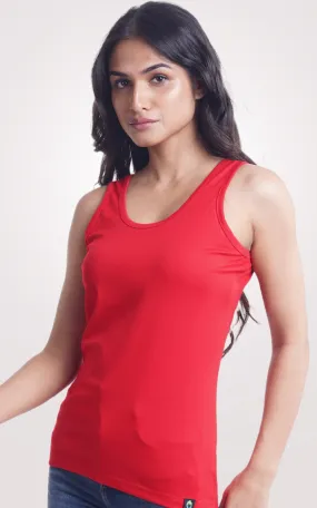 Red Plain Tank Top