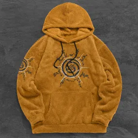 Retro Naruto Print Casual Plush Hoodies