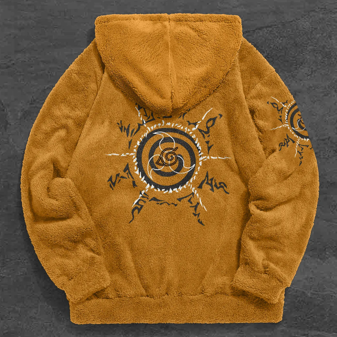 Retro Naruto Print Casual Plush Hoodies