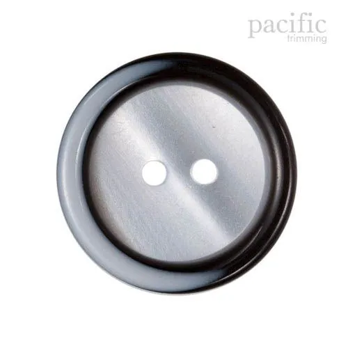 Round Rim White and Black 2 Hole Polyester Button 120407PL