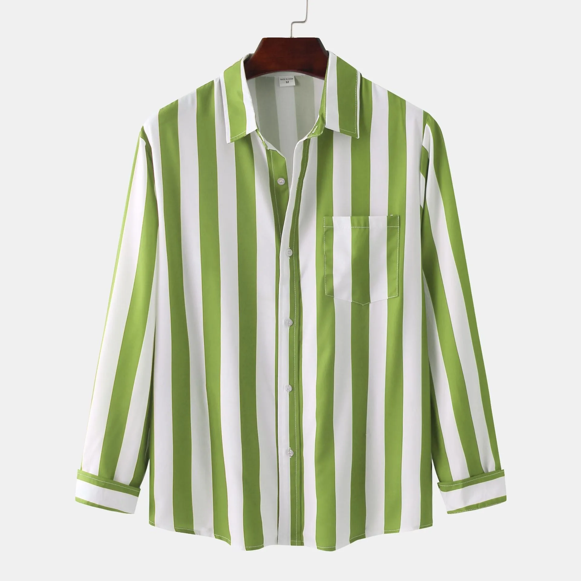 Royaura Striped Men’s Long Sleeve Shirts Basic Basic Fashion Trend Shirts