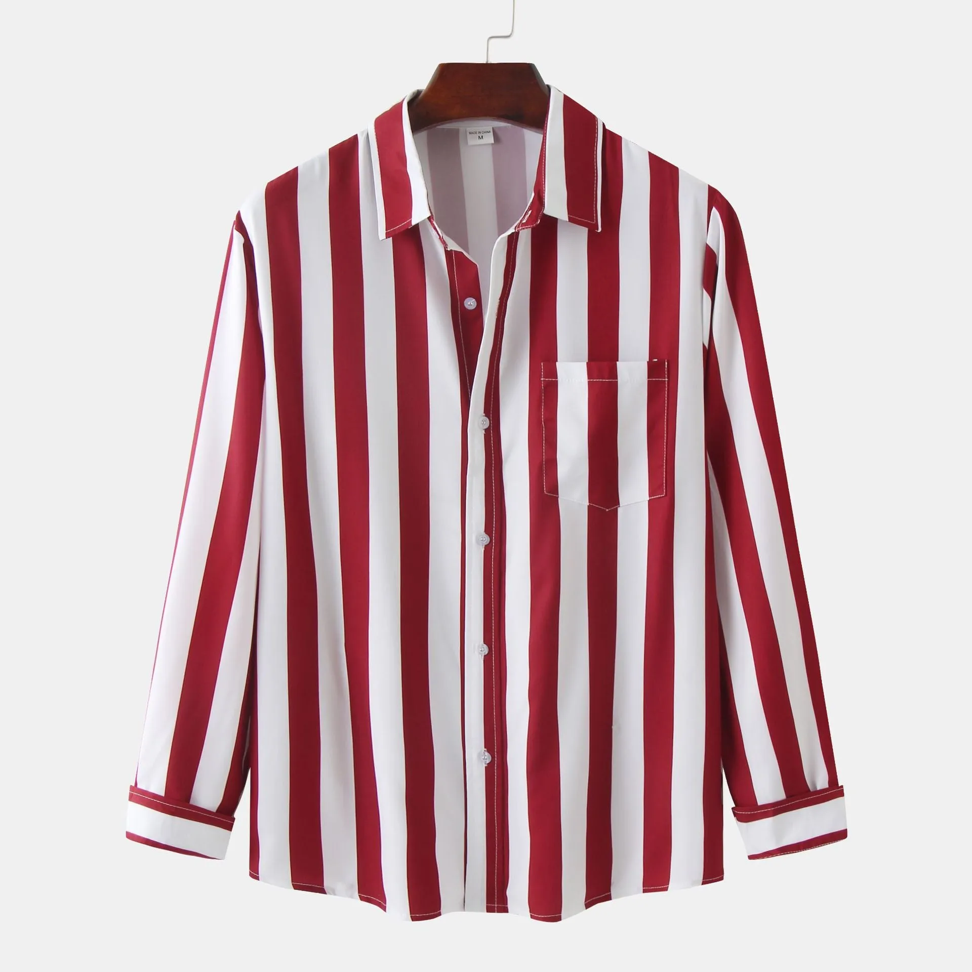 Royaura Striped Men’s Long Sleeve Shirts Basic Basic Fashion Trend Shirts