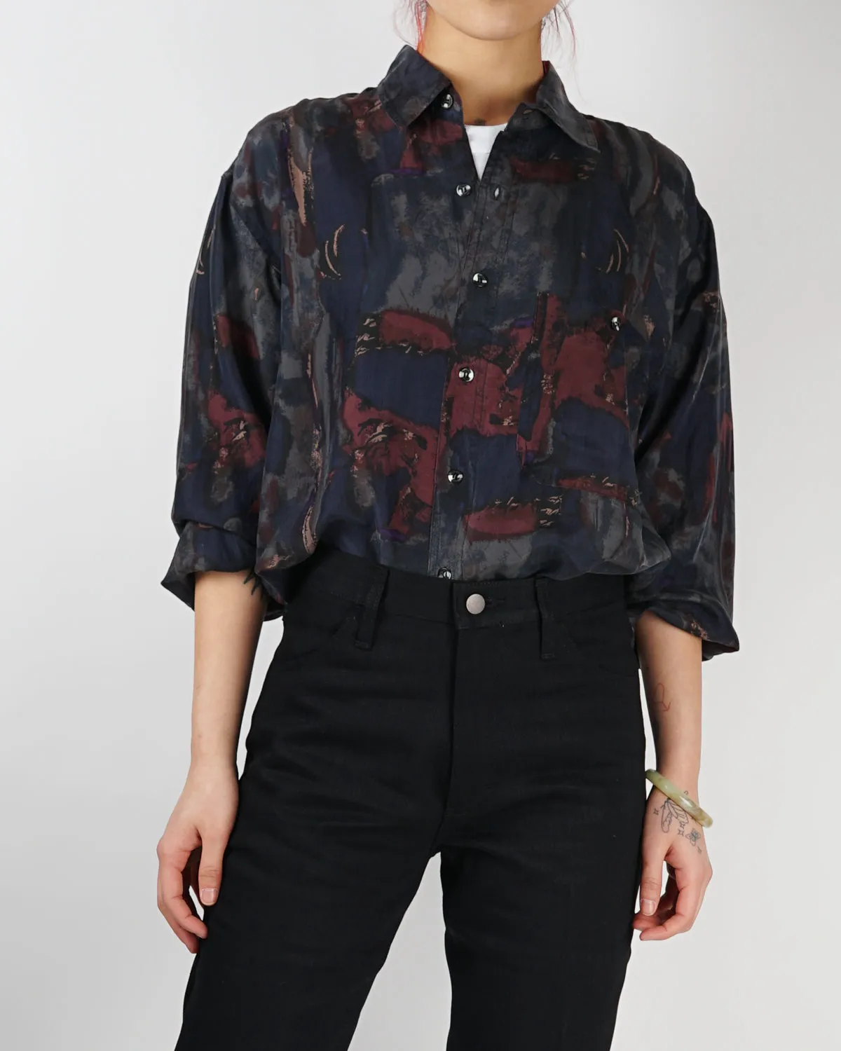 Silk Shirts Long Sleeve Patterned / B