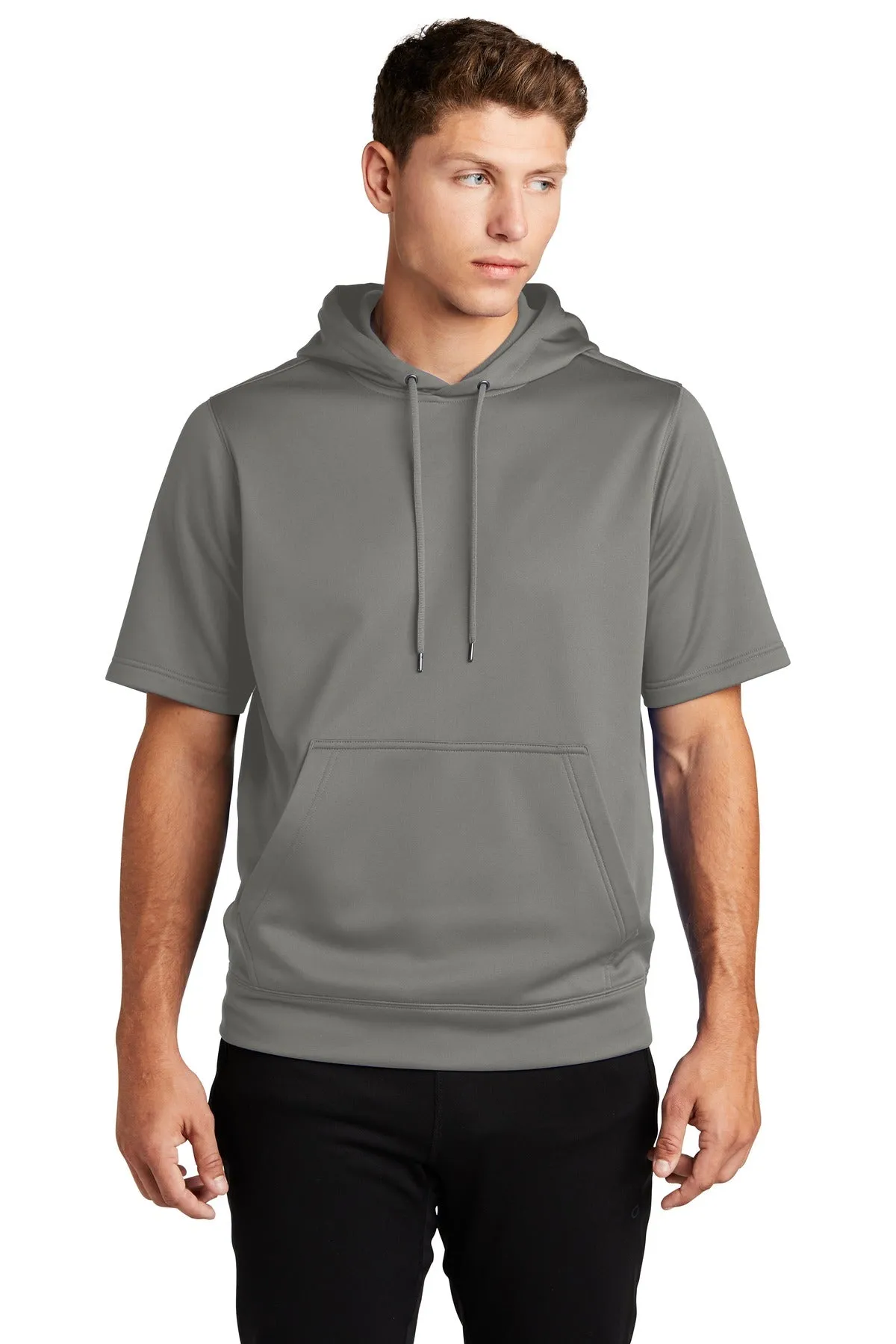 Sport-Tek Sport-Wick Fleece Short Sleeve Hooded Pullover. ST251