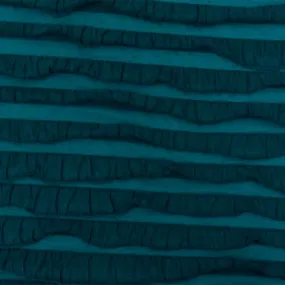 Steel Teal Solid Stretch Poly Ruffle Knit Fabric