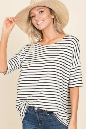 Striped Round Neck T-Shirt