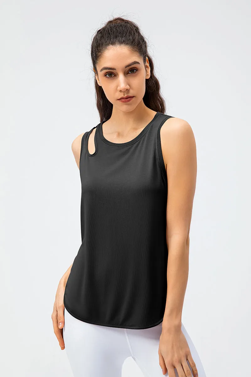 Stylish Shoulder Hollow-Carved Tank Tops