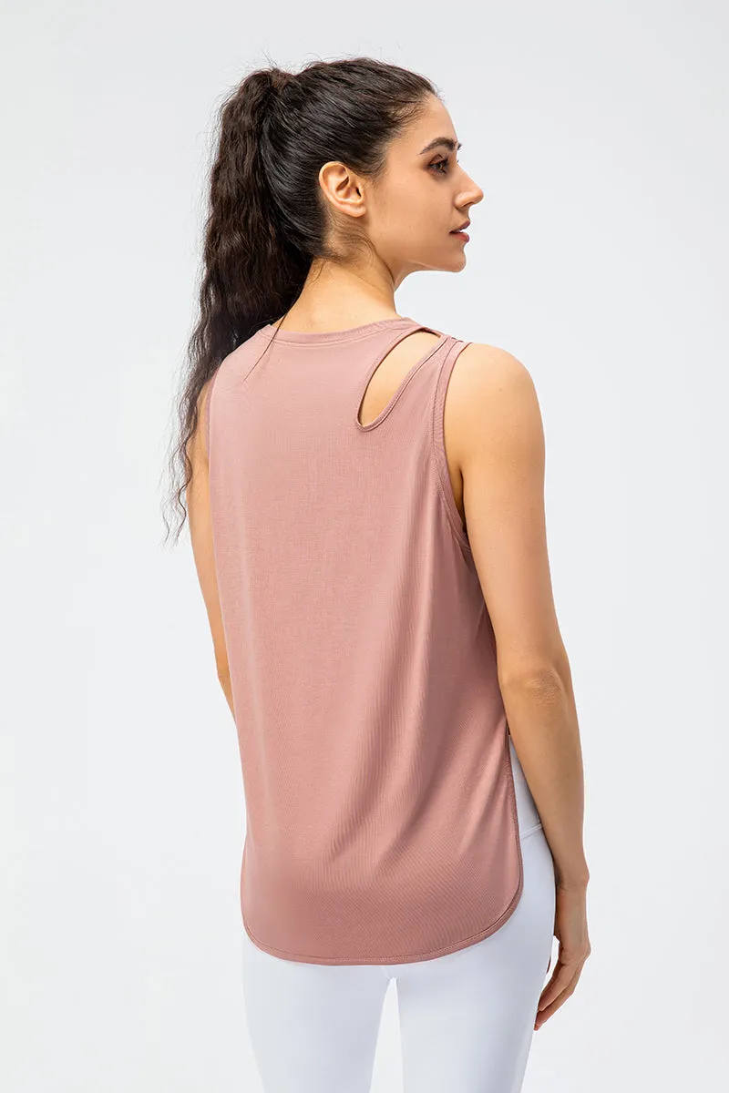 Stylish Shoulder Hollow-Carved Tank Tops