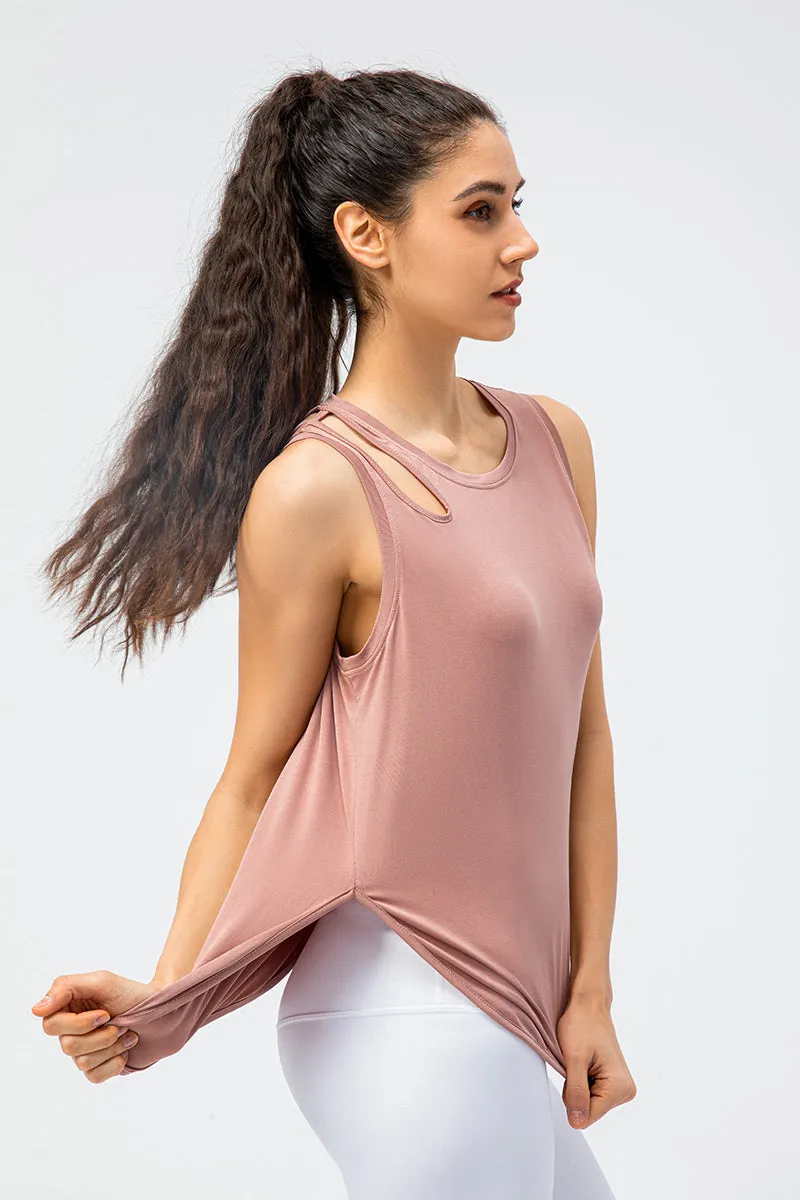 Stylish Shoulder Hollow-Carved Tank Tops