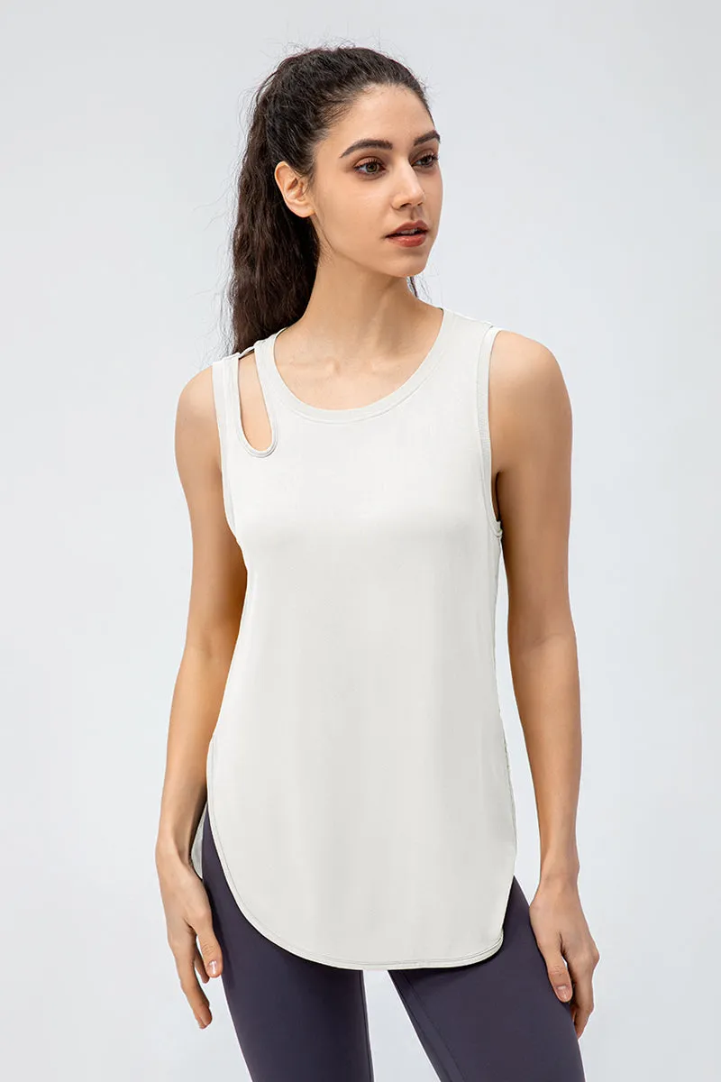 Stylish Shoulder Hollow-Carved Tank Tops