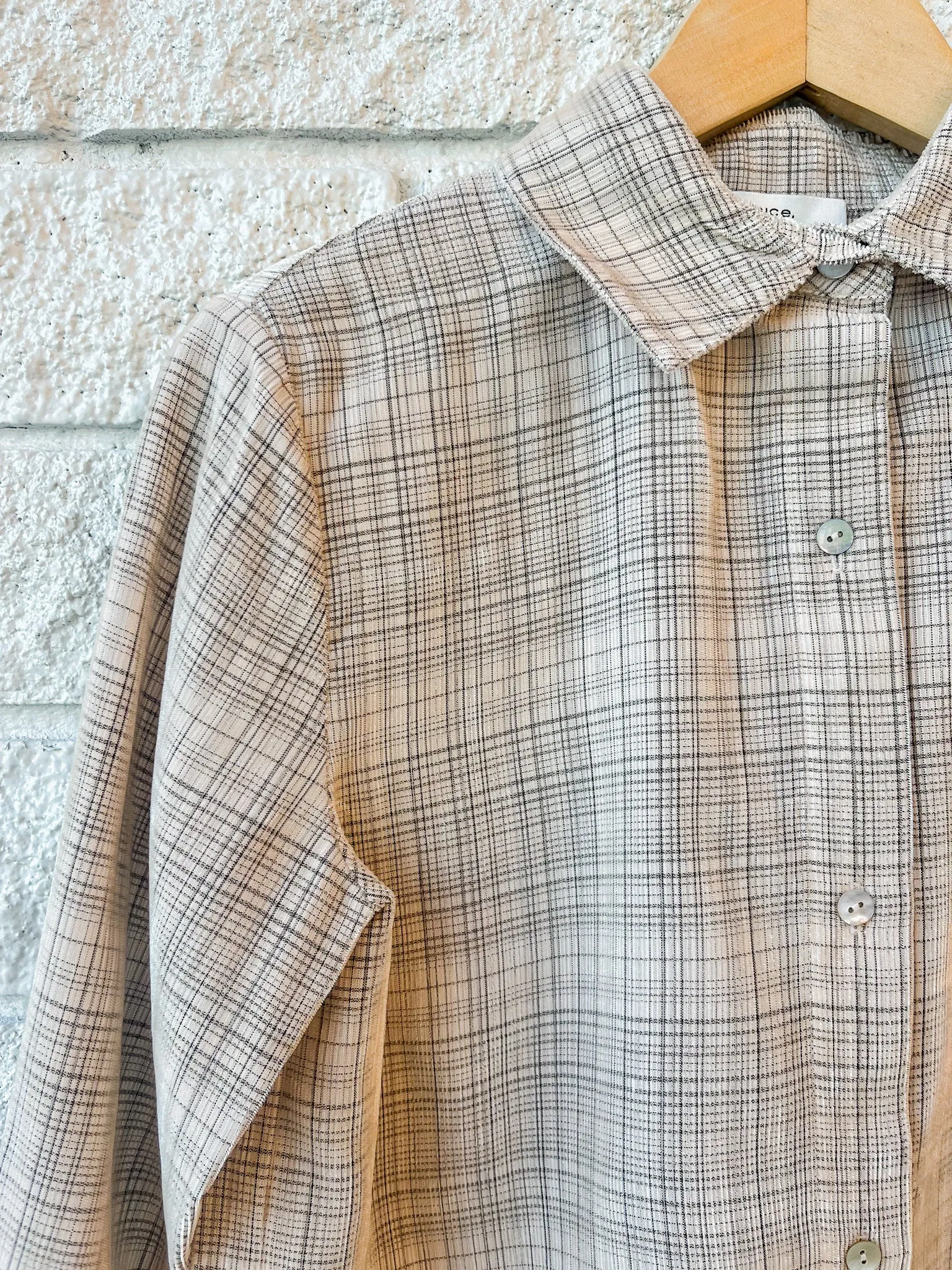 Textured Plaid Button Down Shirt